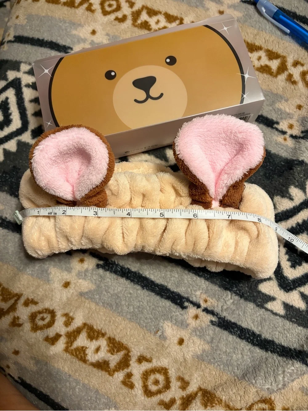 Crème Shop NIP Plush Bear Headband Hair Accessory - Brown with Pink Ears